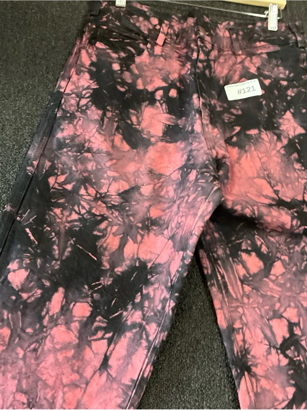 Men Market My Chemical Romance Jeans Black/Pink Tyedye Skater Grunge Goth SZ 34